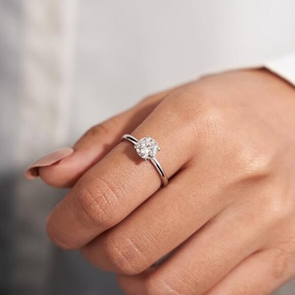 Jamitee Lab Grown Diamond Ring, 1.00 CT Lab Created Diamond Engagement Rings - Picture 3 of 14